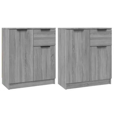 vidaXL Komoda 2 kosa siva sonoma 60x30x70 cm konstruiran les