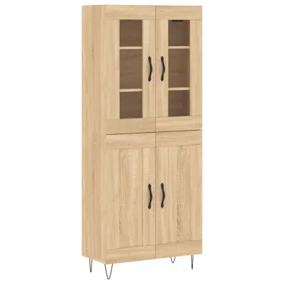 vidaXL Visoka komoda sonoma hrast 69,5x34x180 cm inženirski les