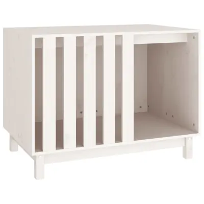 vidaXL Pasja uta bela 90x60x67 cm trdna borovina