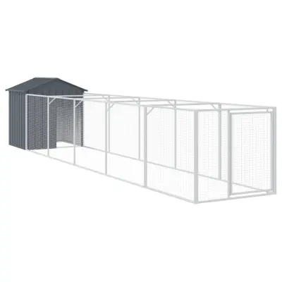 vidaXL Pasja uta s streho antracitna 117x609x123 cm pocinkano jeklo