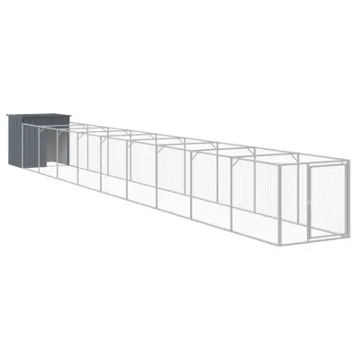 vidaXL Pasja uta z izhodom antracitna 110x1017x110 cm pocinkano jeklo