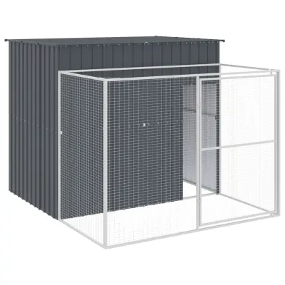 vidaXL Pasja uta s streho antracitna 214x253x181 cm pocinkano jeklo