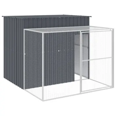 vidaXL Pasja uta s streho antracitna 214x253x181 cm pocinkano jeklo