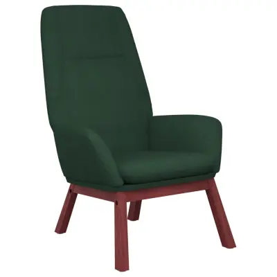 vidaXL Stol za sproščanje temno zeleno blago