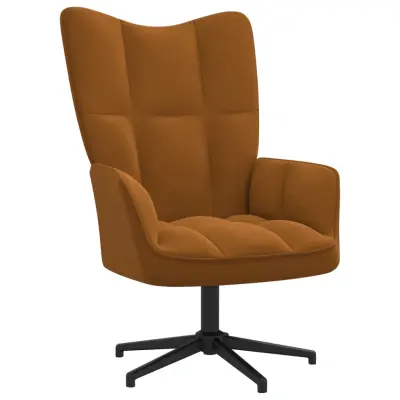 vidaXL Stol za sproščanje rjav žamet