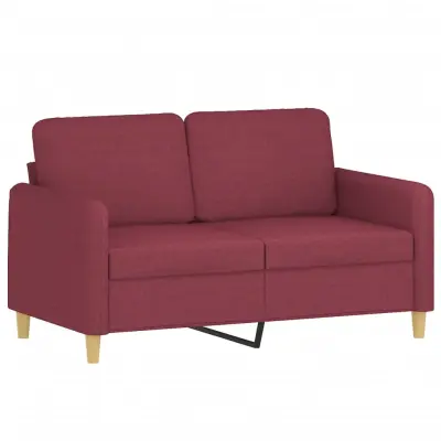 vidaXL Dvosed vinsko rdeč 120 cm blago