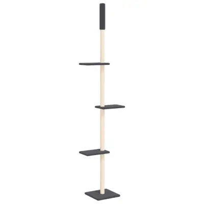 vidaXL Mačje drevo od tal do stropa temno sivo 267,5-297,5 cm