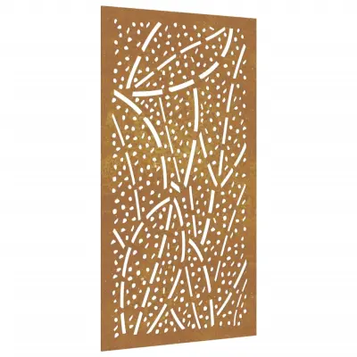 vidaXL Vrtna stenska dekoracija 105x55 cm corten jeklo drevo