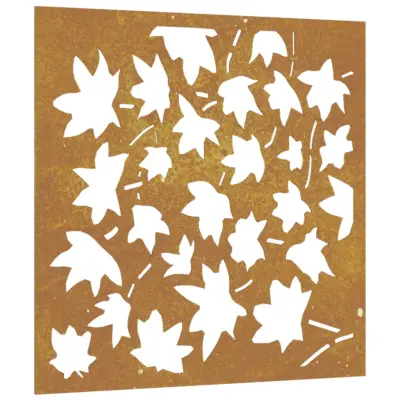 vidaXL Vrtna stenska dekoracija 55x55 cm corten jeklo javorjevi listi