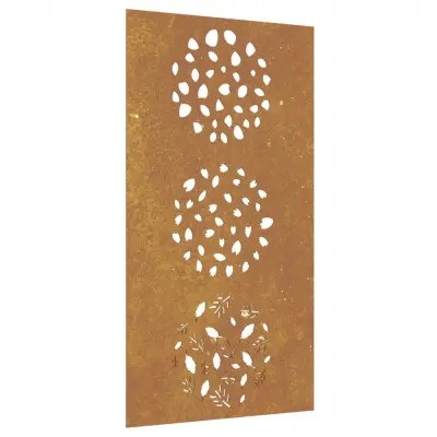vidaXL Vrtna stenska dekoracija 105x55 cm corten jeklo listje