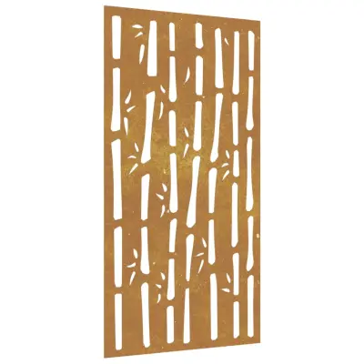 vidaXL Vrtna stenska dekoracija 105x55 cm corten jeklo bambus