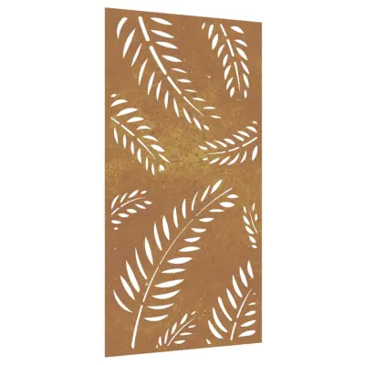 vidaXL Vrtna stenska dekoracija 105x55 cm corten jeklo drevo