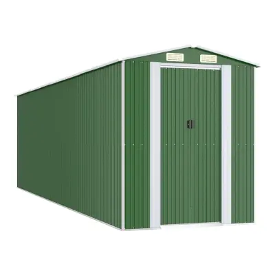 vidaXL Vrtna lopa zelena 192x689x223 cm pocinkano jeklo