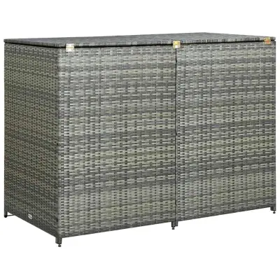 vidaXL Dvojna lopa za smetnjake poli ratan antracitna 148x77x111 cm