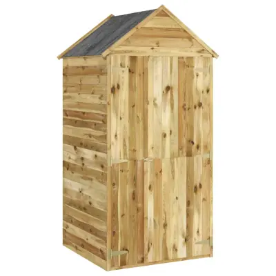 vidaXL Vrtna lopa za orodje z vrati 107x107x220 cm borovina