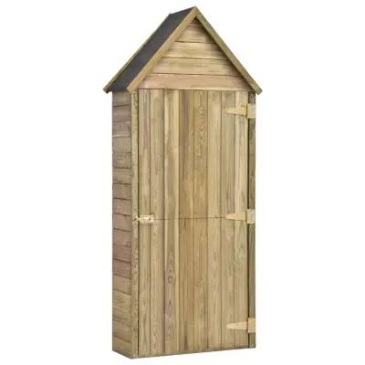 vidaXL Vrtna lopa za orodje vrati 69,5x32x178 cm impregnirana borovina