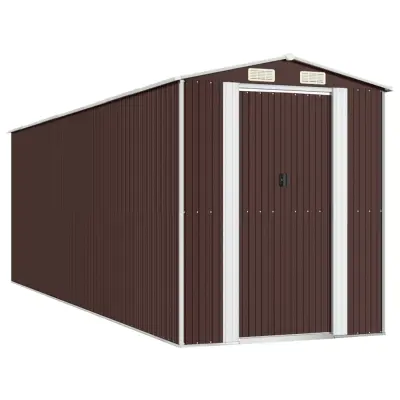vidaXL Vrtna lopa temno rjava 192x606x223 cm pocinkano jeklo