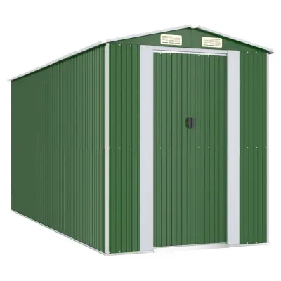 vidaXL Vrtna lopa zelena 192x440x223 cm pocinkano jeklo