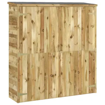 vidaXL Vrtna lopa za orodje 163x50x171 cm trdna borovina