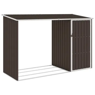 vidaXL Vrtna lopa za drva rjava 245x98x159 cm pocinkano jeklo