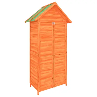 vidaXL Vrtna lopa za orodje rjava 89x52,5x175 cm trdna borovina