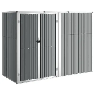 vidaXL Vrtna lopa za orodje siva 225x89x161 cm pocinkano jeklo