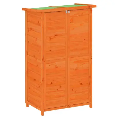 vidaXL Vrtna lopa za orodje rjava 83x57x140 cm trdna borovina