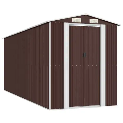 vidaXL Vrtna lopa temno rjava 192x523x223 cm pocinkano jeklo