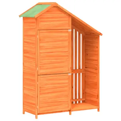 vidaXL Vrtna lopa za orodje rjava 120x53,5x170 cm trdna borovina