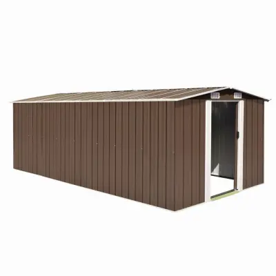 vidaXL Vrtna lopa 257x489x181 cm kovinska rjava