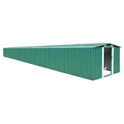vidaXL Vrtna lopa zelena 257x990x181 cm pocinkano jeklo