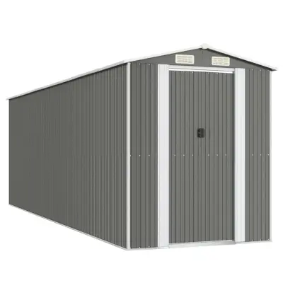 vidaXL Vrtna lopa svetlo siva 192x606x223 cm pocinkano jeklo