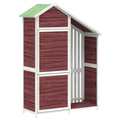 vidaXL Vrtna lopa za orodje mocha 120x53,5x170 cm trdna borovina