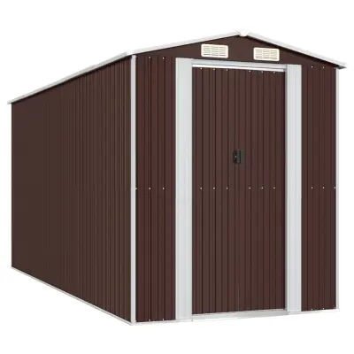 vidaXL Vrtna lopa temno rjava 192x440x223 cm pocinkano jeklo