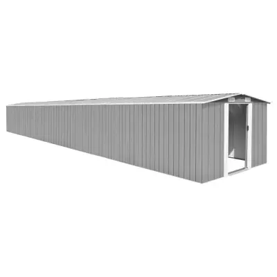 vidaXL Vrtna lopa siva 257x990x181 cm pocinkano jeklo
