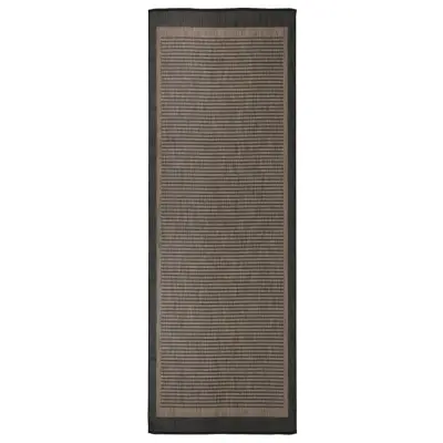 vidaXL Zunanja preproga ploščato tkanje 80x250 cm temno rjava