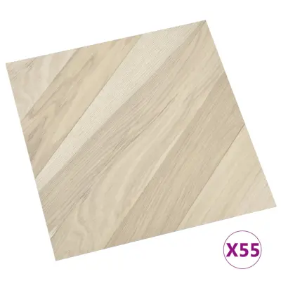 vidaXL Samolepilne talne plošče 55 kosov PVC 5,11 m² bež črtaste