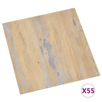 vidaXL Samolepilne talne plošče 55 kosov PVC 5,11 m² rjave