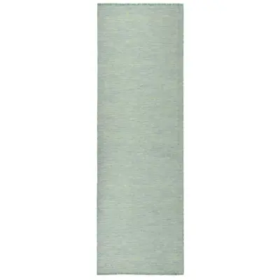 vidaXL Zunanja preproga ploščato tkanje 80x250 cm turkizna