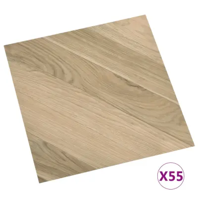 vidaXL Samolepilne talne plošče 55 kosov PVC 5,11 m² rjave črtaste