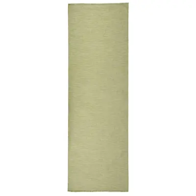 vidaXL Zunanja preproga ploščato tkanje 80x250 cm zelena