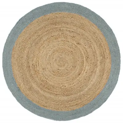 vidaXL Preproga iz jute z olivno zelenim robom ročno izdelana 180 cm