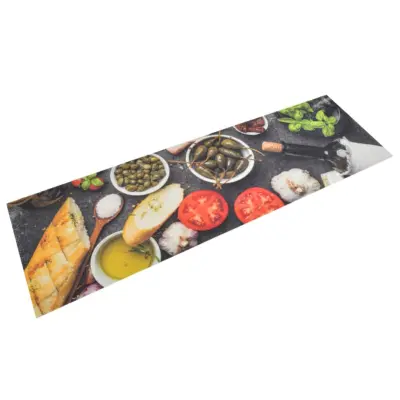 vidaXL Kuhinjska preproga pralna vino in hrana 45x150 cm žamet