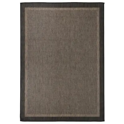 vidaXL Zunanja preproga ploščato tkanje 140x200 cm temno rjava