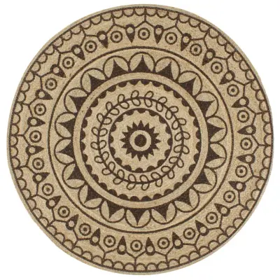 vidaXL Preproga iz jute s temno rjavim potiskom ročno izdelana 90 cm