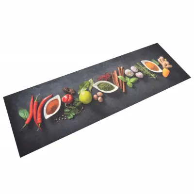 vidaXL Kuhinjska preproga pralna začimbe 60x180 cm žamet