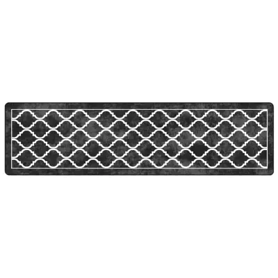 vidaXL Preproga pralna črna in bela 80x300 cm protizdrsna