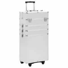 vidaXL Voziček za ličila iz aluminija srebrn