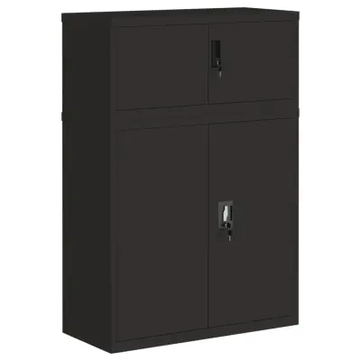 vidaXL Arhivska omara črna 90x40x130 cm jeklo