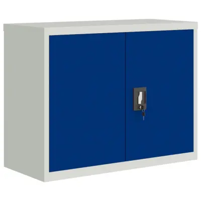 vidaXL Arhivska omara svetlo siva in modra 90x40x70 cm jeklo